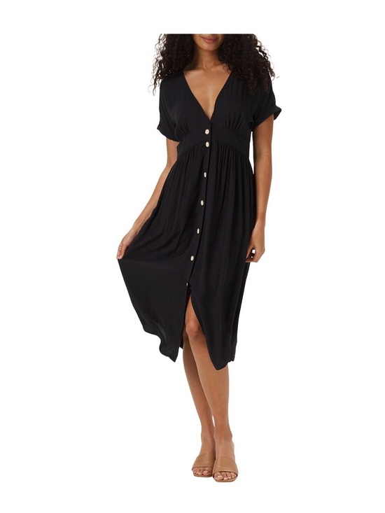 The Normal Brand Dresses & Skirts - The Normal Brand Black Button-Front Midi Dress